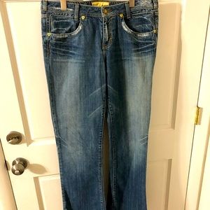 J & Company Distressed Medium Blue Bootcut Jeans 31